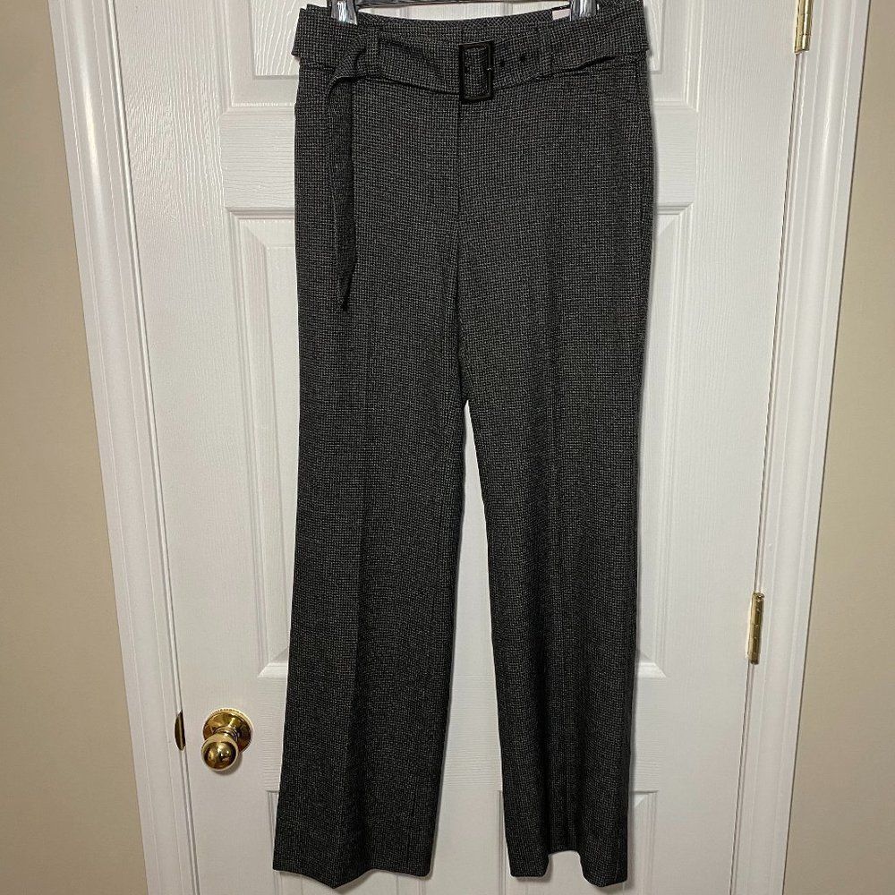 WHBM The Boot Black/White Pant with Belt Size 4R